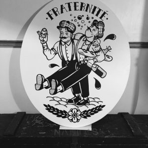 Enseigne bois restaurant La Fraternité Nantes